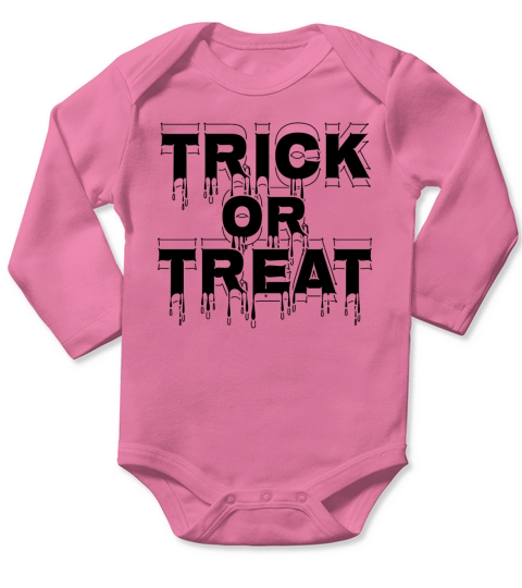 trick or treat happy halloween spooky vibes Long Sleeve Baby One-Piece