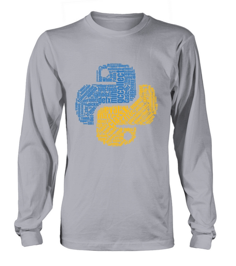 Python Logo WordCloud Shirt for Programmers Long sleeved Unisex