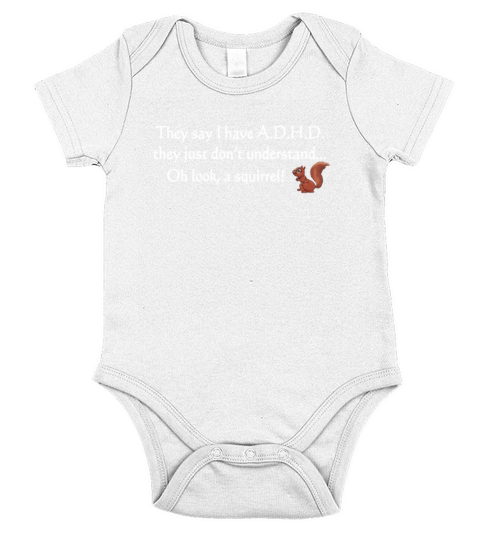 ADHD Squirrel Short Sleeve Baby One-Piece