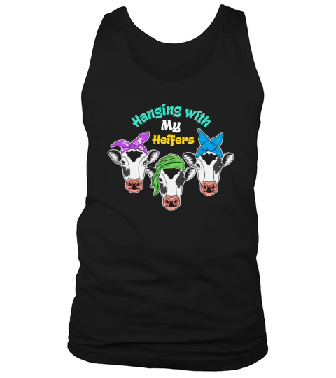 Hanging With My Heifers Cattle Farmer Graphic Men's Tank Top