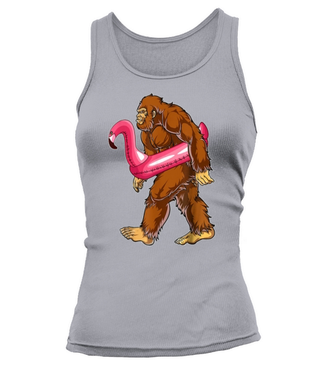 Pool Party Bigfoot Flamingo Sasquatch Pink Float shirt Tank top Woman