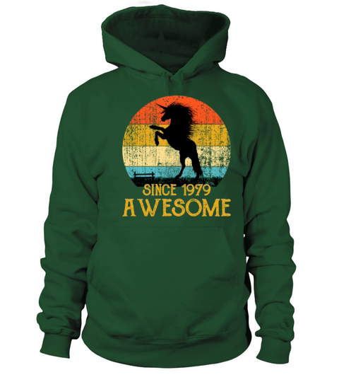 Unicorn Awesome Since 1979 40th Years Old Vintag Men's Hoodie