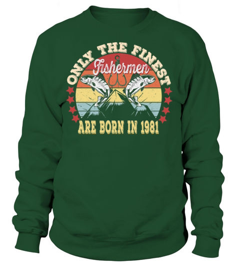 40Th Fishermen Birthday Gift- Vintage Born In 1981 Women's Sweatshirt
