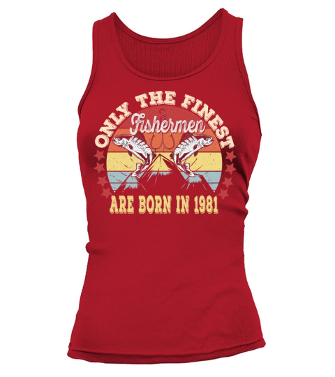 40Th Fishermen Birthday Gift- Vintage Born In 1981 Women's Tank Top