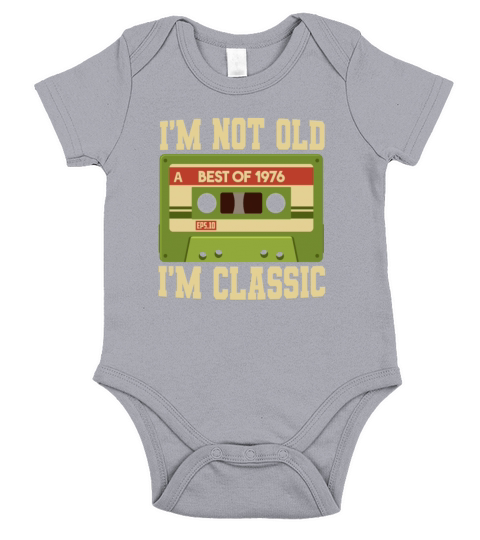 Vintage Cassette Im Not Old Im A Classic 1976 Short Sleeve Baby One-Piece