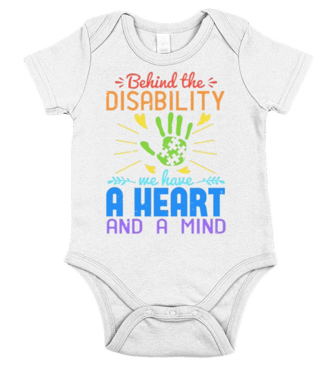Behind the disability we have a heart and a mind Short Sleeve Baby One-Piece
