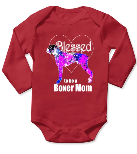 Boxer Dog Mom TShirt Long Sleeve Baby One-Piece