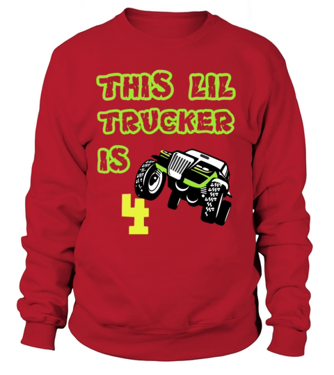 Monster Truck Birthday 4 Year Old Gift Women's Sweatshirt