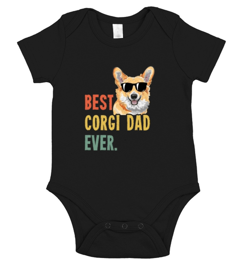 Mens Best Corgi Dad Ever Shirts Dog Funny Fathers Short Sleeve Baby One-Piece