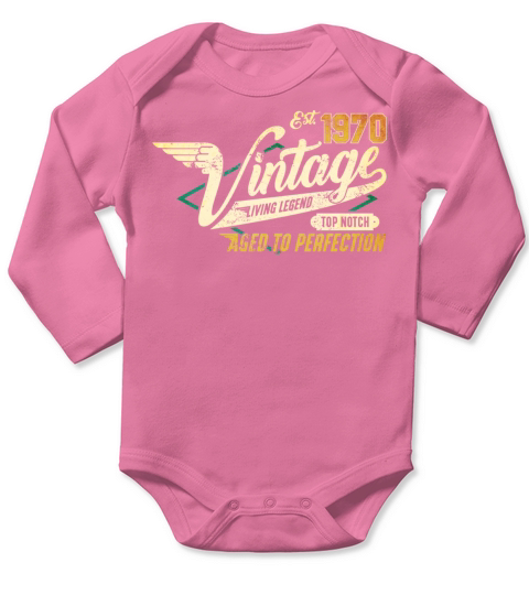 Vintage 1970 birthday gifts for men women bday Long Sleeve Baby One-Piece