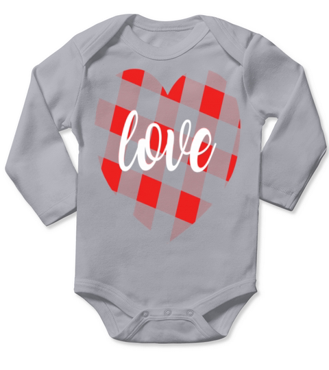 Valentine s Days Buffalo Plaid Heart Tee Men Woman Long Sleeve Baby One-Piece