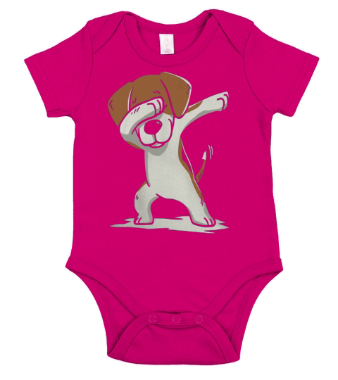 DABBING-BEAGLE-CHRISTMAS-2018 Short Sleeve Baby One-Piece