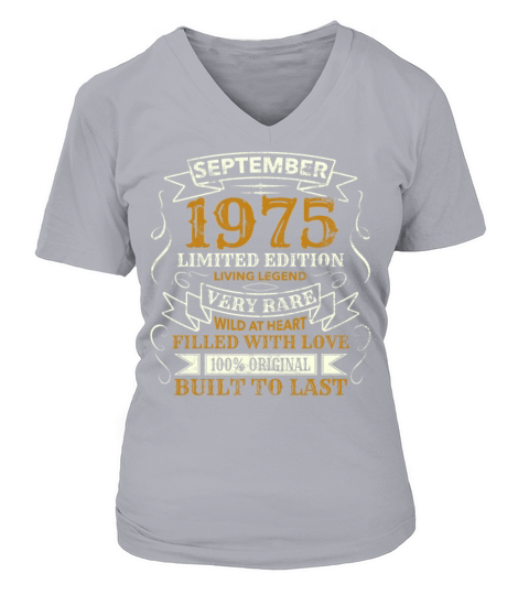 45 Years Birthday Vintage Born September 1975 Women's V-Neck T-shirt