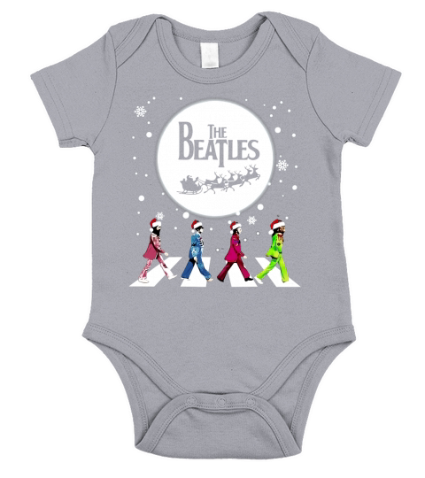 Santa The Beatles Walking Across Abbey Road Christmas shirt Short Sleeve Baby One-Piece