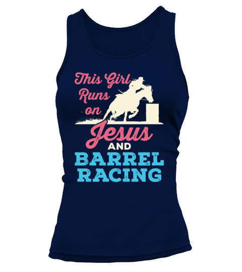 This Girl Runs on Jesus and Barrel Racing Women's Tank Top