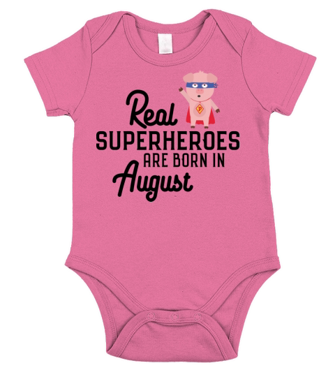 Superheroes-are-born-in-August Sk7qe Short Sleeve Baby One-Piece