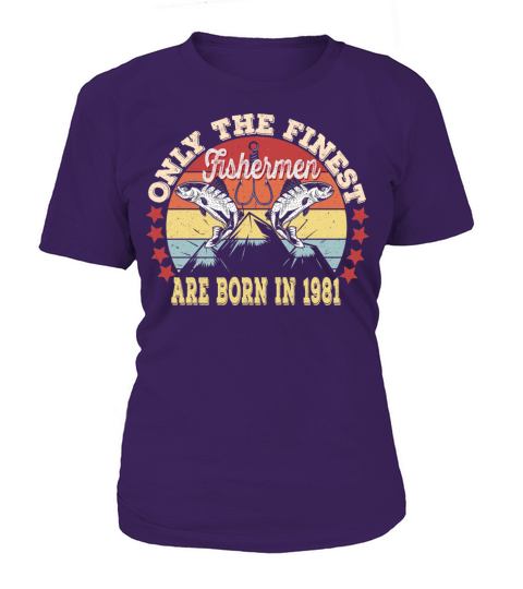 40Th Fishermen Birthday Gift- Vintage Born In 1981 Women's T-Shirt