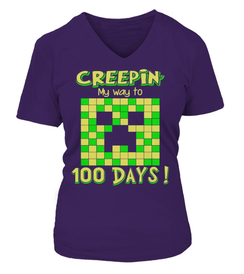 Creein My Way To 100 Days Of School Graphic For A Teacher V-neck T-Shirt Woman