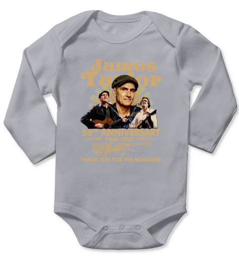James Taylor 55th Anniversary 1966 2021 Thank You For The Memories Signature Long Sleeve Baby One-Piece