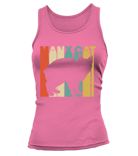 Vintage Style Manx Cat Silhouette T-Shirt Tank top Woman