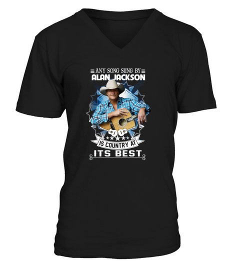 HAISHIMM Mens Printed tees Alan Jackson Crewneck Fashion V-Neck T-shirt