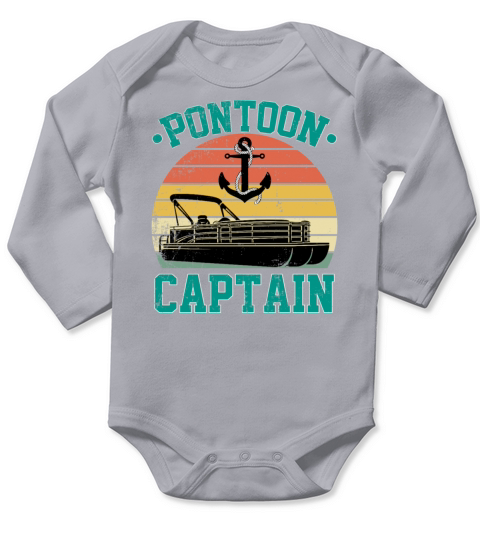 pontoon captain funny boaters or boat driving Long Sleeve Baby One-Piece