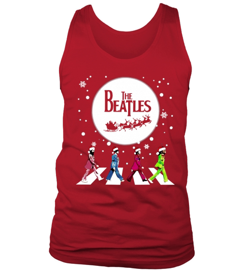 Santa The Beatles Walking Across Abbey Road Christmas shirt Tank Top Unisex