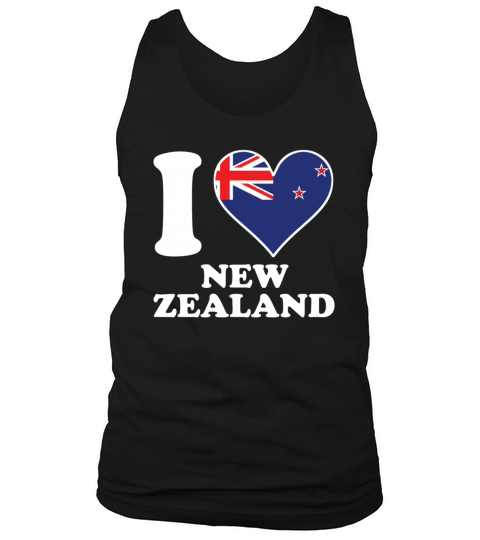 I Love New Zealand Kiwi Flag Heart Men's Tank Top