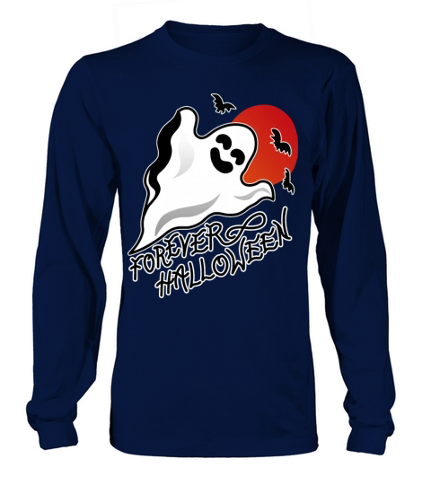 Forever Halloween Flying Ghost Boo Vintage Women's Long Sleeve