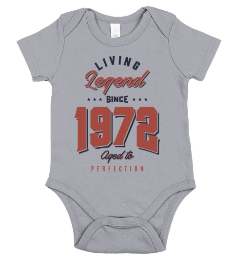 Born in 1972 Birthday Short Sleeve Baby One-Piece