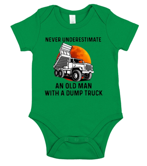 an old man with a dump truck Short Sleeve Baby One-Piece