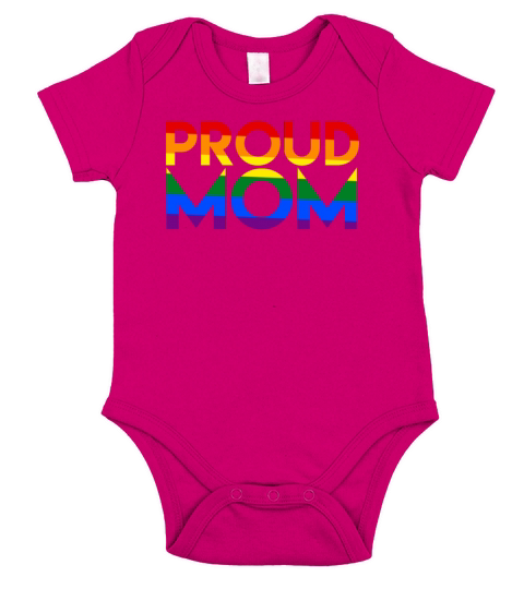 Proud Mom LGBT Gay Pride Short Sleeve Baby One-Piece