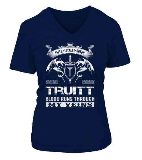 TRUITT Blood Runs Through My Veins Name Shirts V-neck T-Shirt Woman