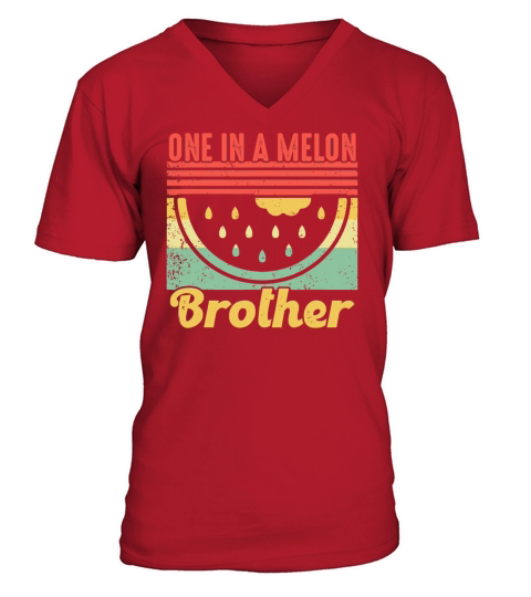 Family summer Watermelon Vintage One In A Melon Men's V-Neck T-shirt