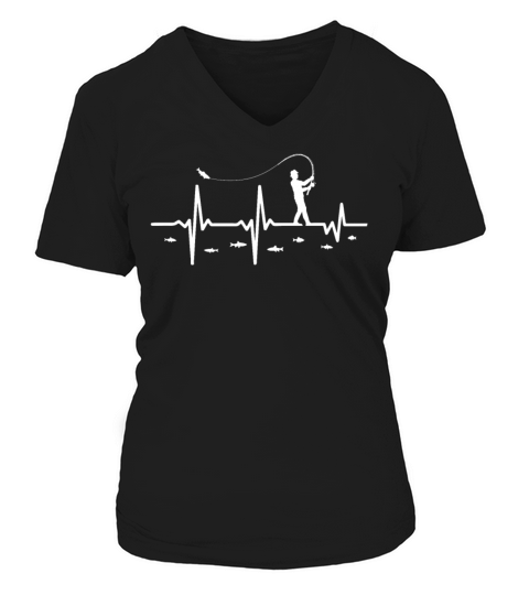 Fishing Heartbeat Perfect Gift Shirt For Fisherman Women's V-Neck T-shirt