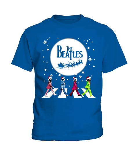 Santa The Beatles Walking Across Abbey Road Christmas shirt Kids T-Shirt