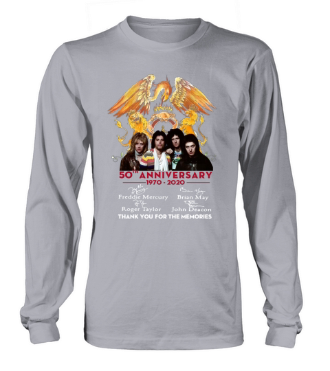 50th anniversary 1970-2020 Queen Freddie Mercury Thank you for the memories shirt Long sleeved Unisex
