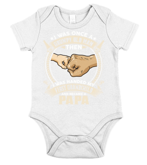 Man Then Handed My First Grandchild Became A Papa Short Sleeve Baby One-Piece