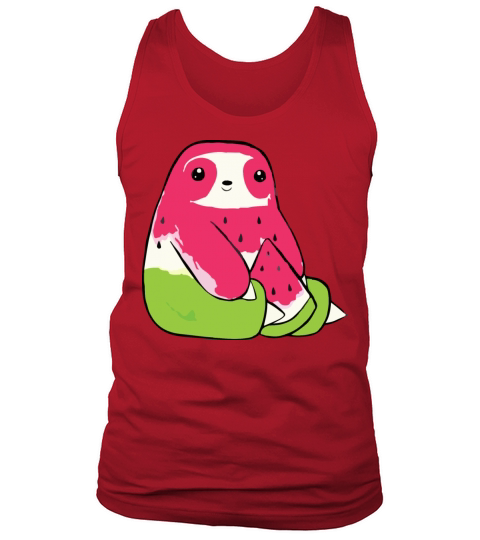 Watermelon Watercolor Sloth Men's Tank Top