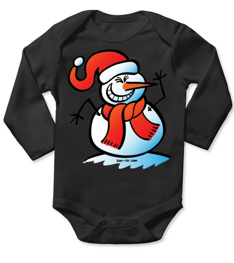 Naughty Snowman Long Sleeve Baby One-Piece