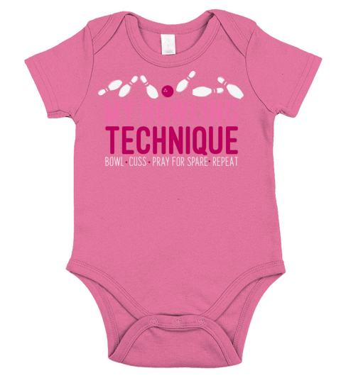 Funny Bowling Bowler - My Bowling Technique Short Sleeve Baby One-Piece