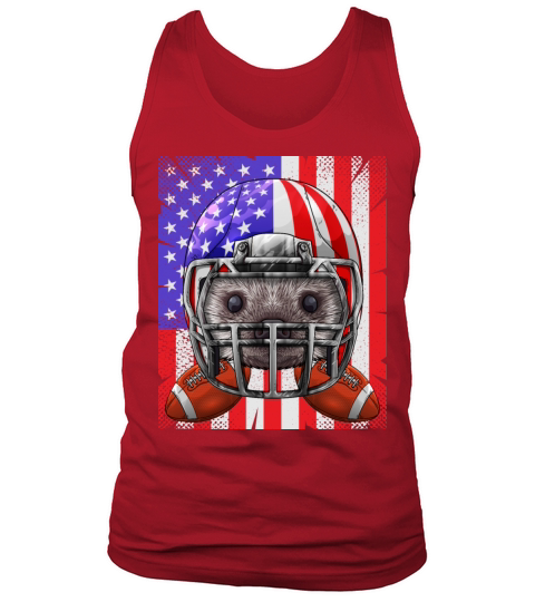 Hedgehog American Football USA Flag Merica Animal Men's Tank Top