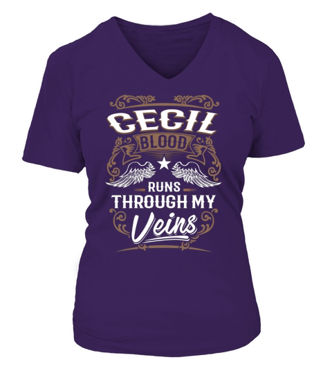 CECIL shirt . CECIL blood runs through my veins - CECIL Tee Shirt, CECIL Hoodie, CECIL Family, CECIL Tee, CECIL Name, CECIL lover V-neck T-Shirt Woman