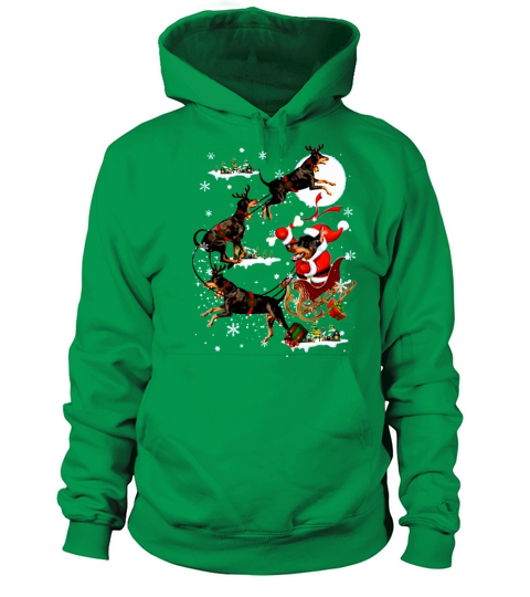 doberman pinscher reindeer gift for you present ch Men's Hoodie