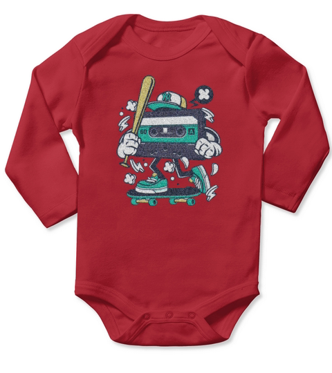 VINTAGE CASSETTE Long Sleeve Baby One-Piece