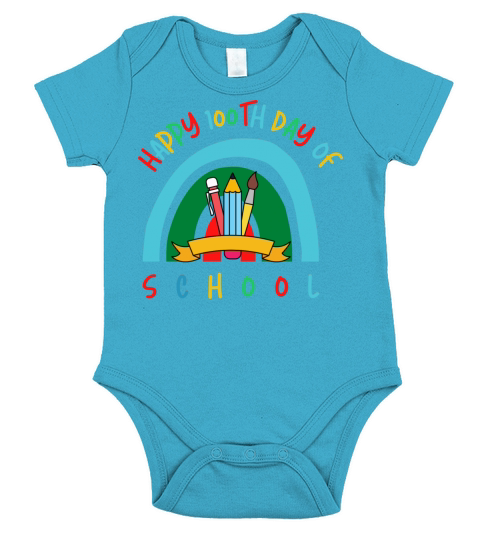 100th Day Of School 2022 Short Sleeve Baby One-Piece
