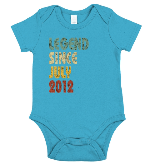 Retro Legend Since July 2012 Born In Funny Quote Short Sleeve Baby One-Piece