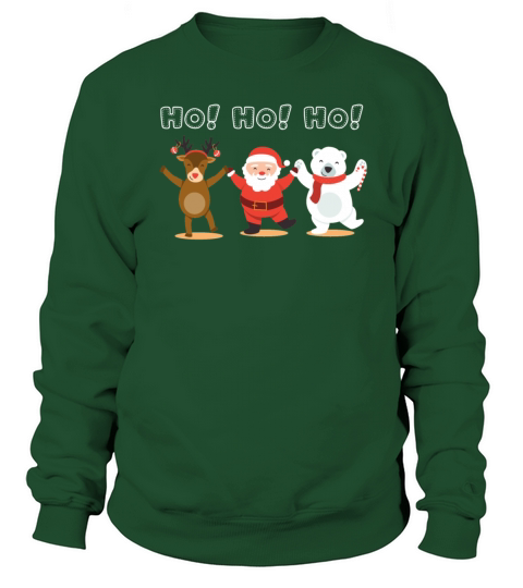 Merry Christmas Dancing Santa Rudolph Red Nosed Reindeer Hohoho Women's Sweatshirt