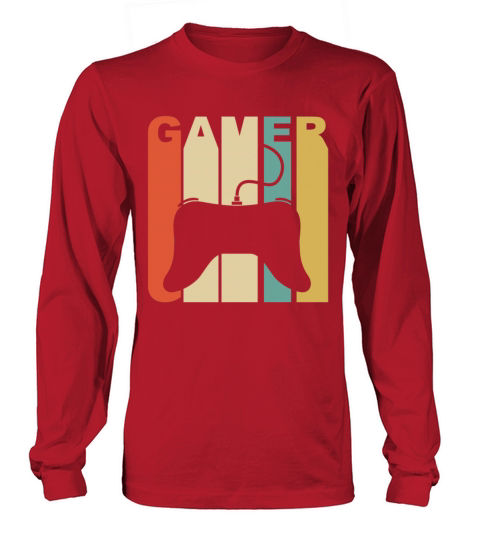 Vintage Gamer Controller Silhouette Retro Gaming Women's Long Sleeve