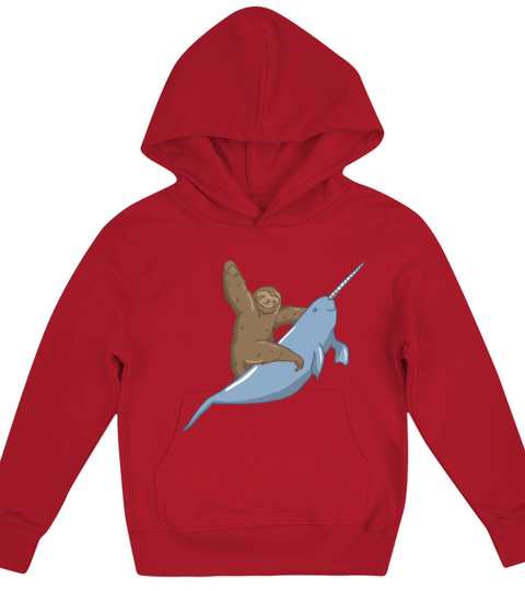 Narwhal Unicorn Beluga Sea Life Sloth Tusk Gift Kids Hoodie